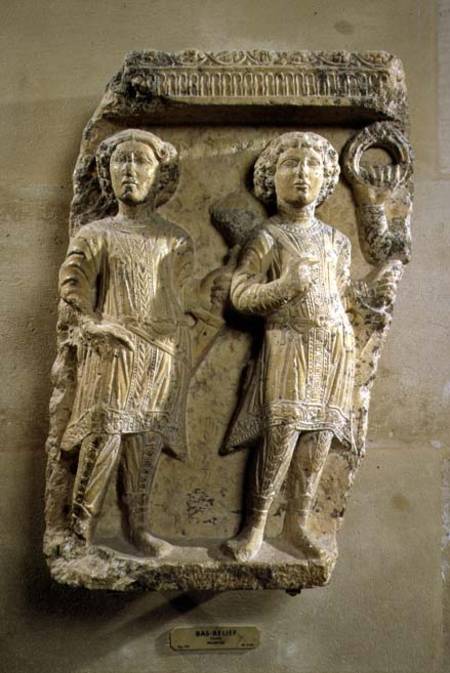 Fragment of a bas-relief plaque depicting two soldiersfrom Palmyra od Anonymous