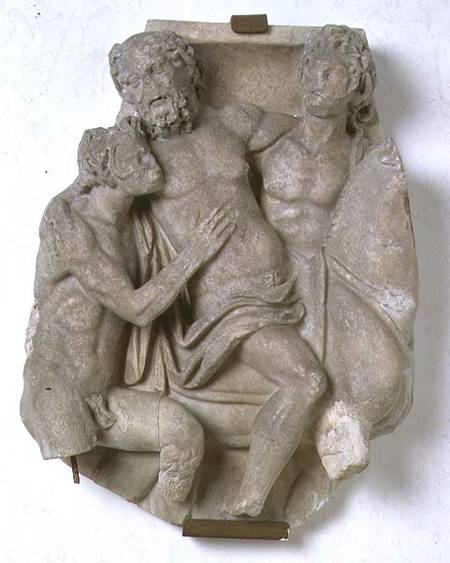 Fragment of a sarcophagus depicting a bacchanalian sceneRoman od Anonymous