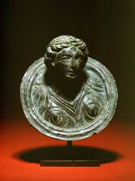 Gallo-Roman repousse applique roundel with the bust of a female od Anonymous