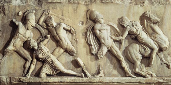 The Battle of the Greeks and the Amazonspart of the frieze from the Mausoleum of Halicarnassus od Anonymous