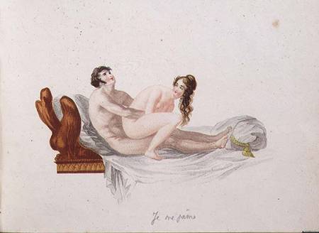 Illustration from "Les Extases de l'Amour (hand-coloured aquatint) od Anonymous