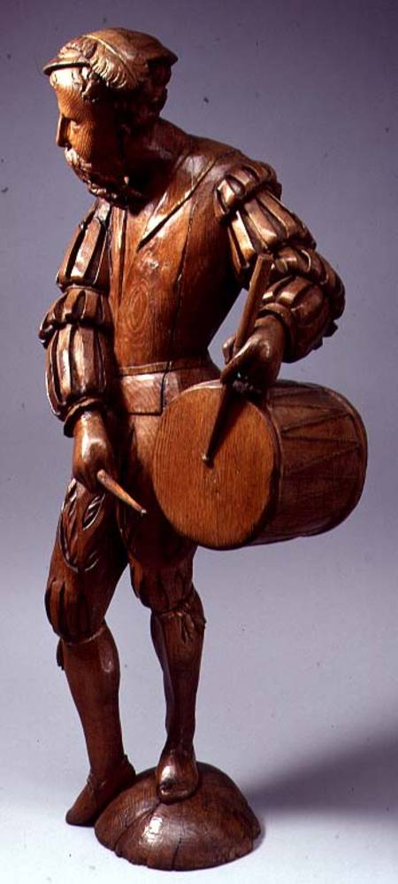 Large figure of a musician with a drum, possibly a Swiss mercenary,North European od Anonymous