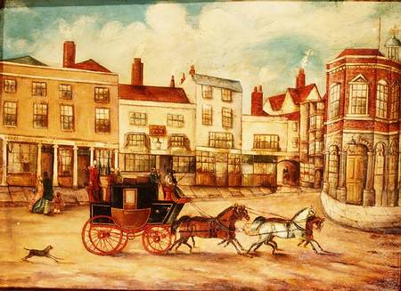 London to Maidstone Stage Coach Passing the Swan Inn and Town Hall od Anonymous