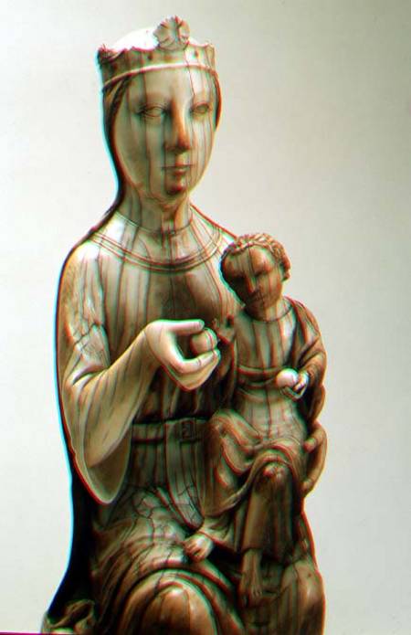 Madonna and Child, detail of ivory statue,French od Anonymous