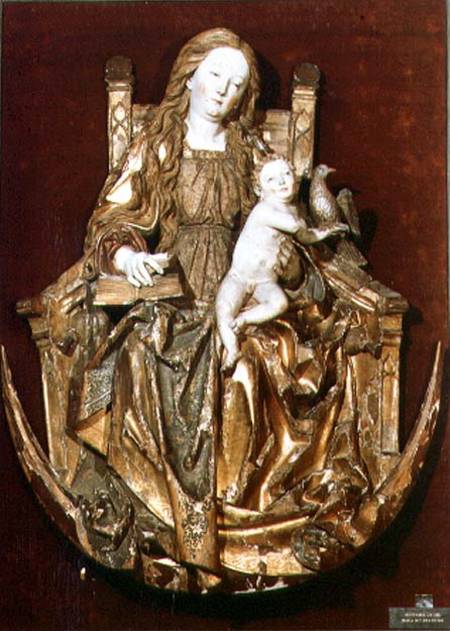 Madonna and Child Enthroned above a crescent moon attributed to Niklaus Weckmann (1482-1526) od Anonymous