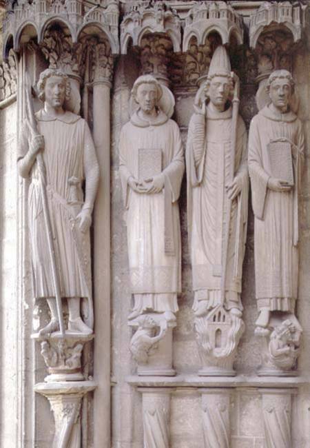 Four martyr saintscolumn figures from the west door of the south portal od Anonymous