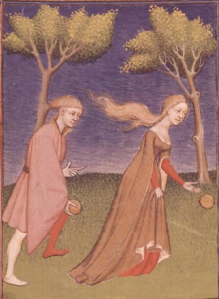 Melanion races against Atalanta, casting the golden apples given to him by Aphrodite to distract her od Anonymous