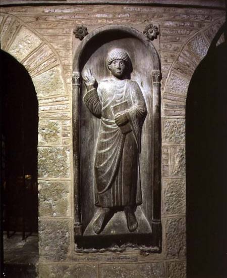 Relief of a man dressed in a toga holding a bookfrom the ambulatory od Anonymous