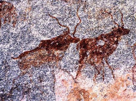 Rock painting depicting animals od Anonymous