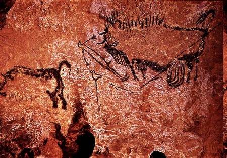 Rock painting of a hunting scene od Anonymous