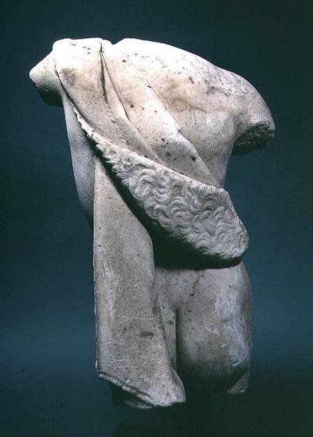 Roman marble torso of a satyr or faun (side view with the skin draped on the furthest shoulder) od Anonymous