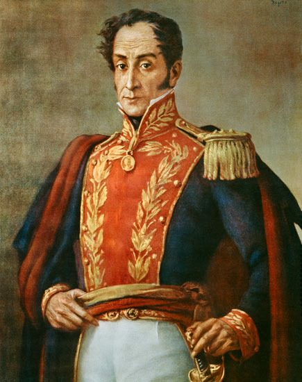 Simon Bolivar (1783-1830) (chromolitho) od Anonymous