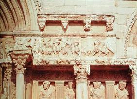 Detail from the central portal of the west facadedepicting scenes from the Passion of Christ