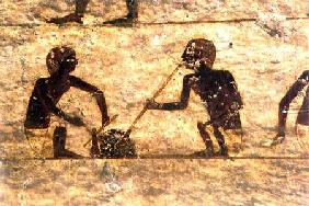Glass Blowers, detail from a tomb wall painting,Egyptian