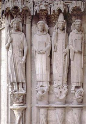 Four martyr saintscolumn figures from the west door of the south portal