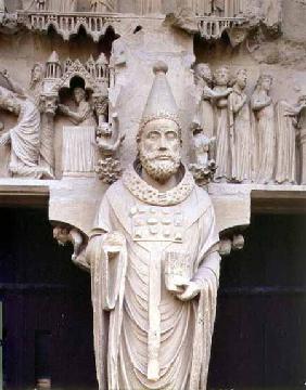 Pope Calixtus I (d.222) trumeau figure from the central 'Calixtus' Portal of the North transept