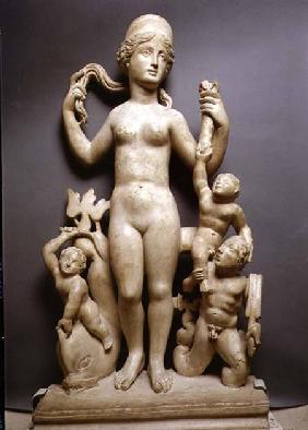 Venus with putti, a triton and a dolphin,Roman