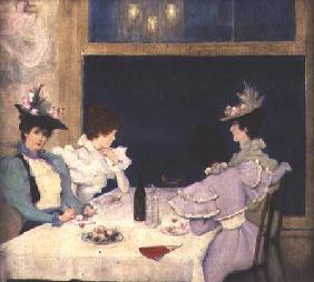 Women Dining in a Restaurant