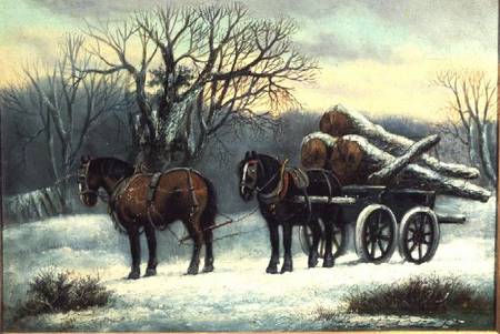 The Timber Wagon in Winter od Anonymous