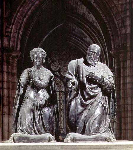 Tomb of Henri II (1519-59) and Catherine de Medici (1519-89) detail of the couple kneeling at prayer od Anonymous