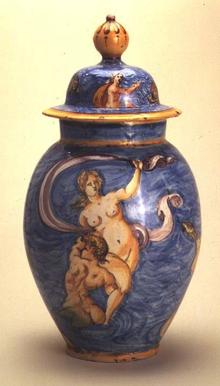 Vase, decorated with sea deities,Nevers od Anonymous