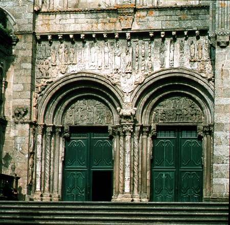 View of the south transept portal (Puerta de las Platerias) c.1100-04 (photo) (detail of 88963) od Anonymous
