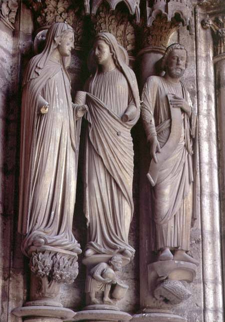 The Visitationcolumn statues from the east portal (Adoration doorway) of the north transept od Anonymous