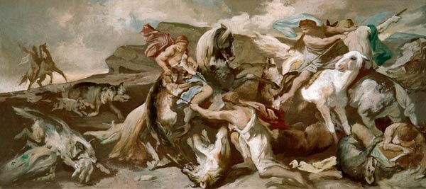 Amazons hunting wolves od Anselm Feuerbach