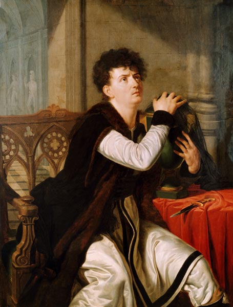 Portrait of Francois Joseph Talma (1763-1826) as Hamlet (oil on canvas) od Anthelme Francois Lagrenée