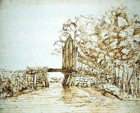 Small Bridge over Water and the Gate to the Estate od Anthonie van Borssom
