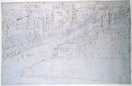 Borough High Street with St. Mary Overy, from 'The Panorama of London' od Anthonis van den Wyngaerde