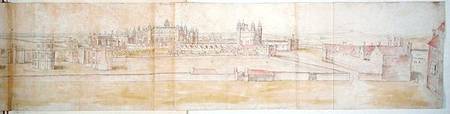 Hampton Court Palace from the North, from 'The Panorama of London' od Anthonis van den Wyngaerde