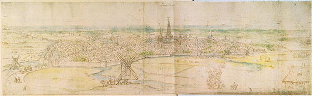 Panoramic View of S'Hertogenbosch, c.1545-50 (pen & ink with w/c over chalk) od Anthonis van den Wyngaerde