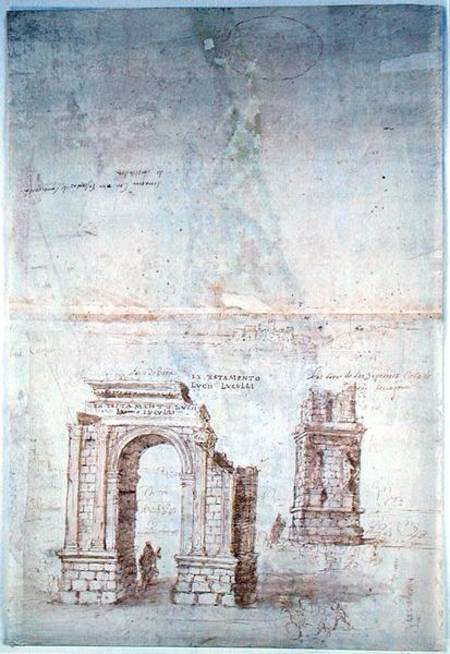 Sketches of Roman Ruins at Tarragona od Anthonis van den Wyngaerde