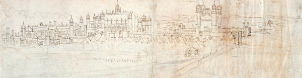 View of Hampton Court from the North, from 'The Panorama of London'
