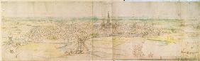 Panoramic View of S'Hertogenbosch, c.1545-50 (pen & ink with w/c over chalk)