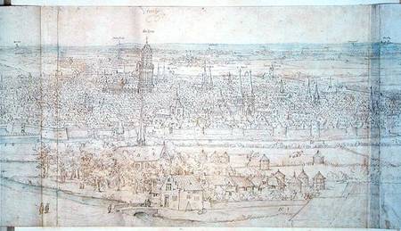 View of Utrecht (pen and ink and w/c on paper) od Anthonis van den Wyngaerde