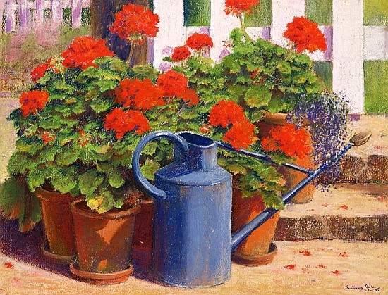 The blue watering can, 1995 (pastel on paper)  od Anthony  Rule