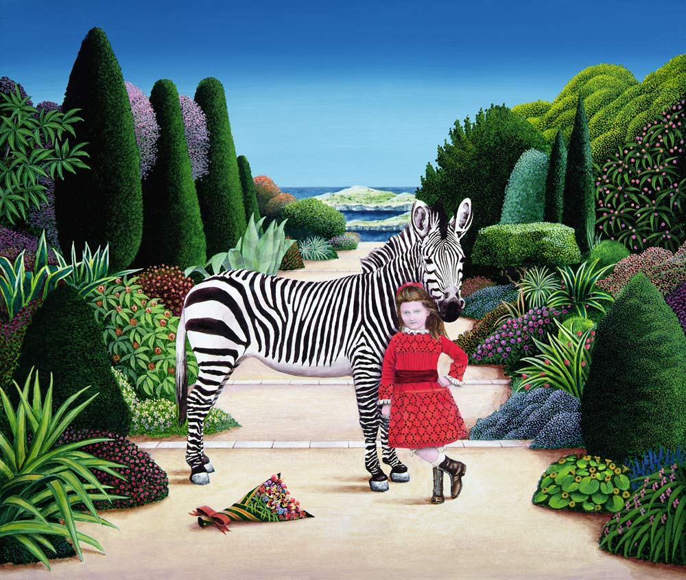 Girl with Zebra, 1984 (acrylic on board)  od Anthony  Southcombe