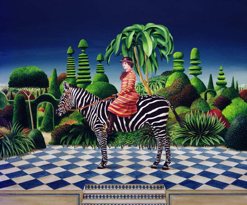 Lady on a Zebra, 1981 (acrylic on board)  od Anthony  Southcombe