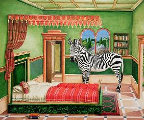 Zebra in a Bedroom, 1996 (acrylic on board) 