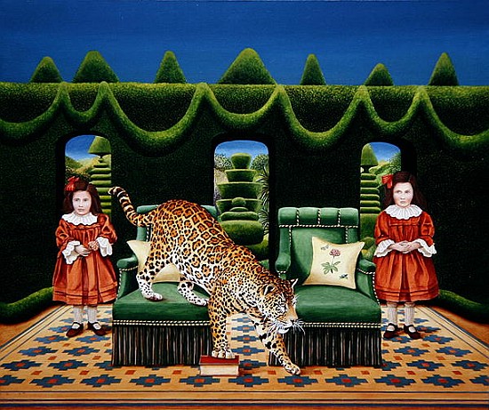 Two Sisters with a Jaguar, 1994 (acrylic on board)  od Anthony  Southcombe