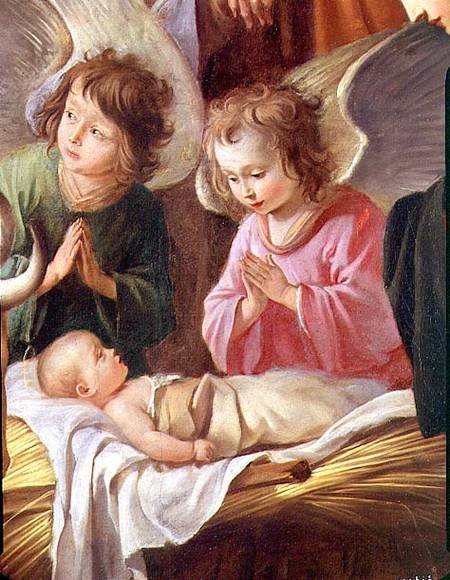 Adoration of the Shepherds, detail of the Angels and Child od Antoine and Louis  & Mathieu Le Nain