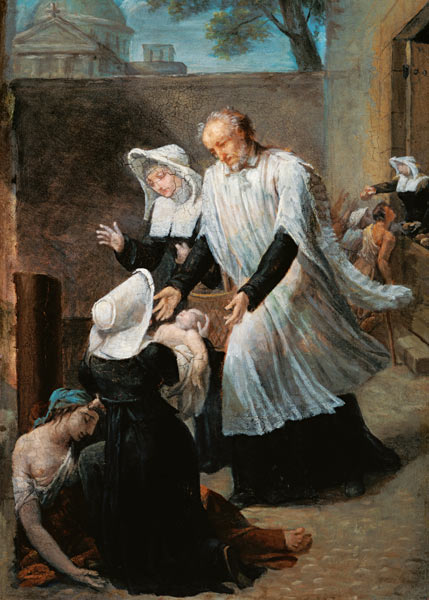 St. Vincent de Paul Helping the Plague-Ridden od Antoine Ansiaux