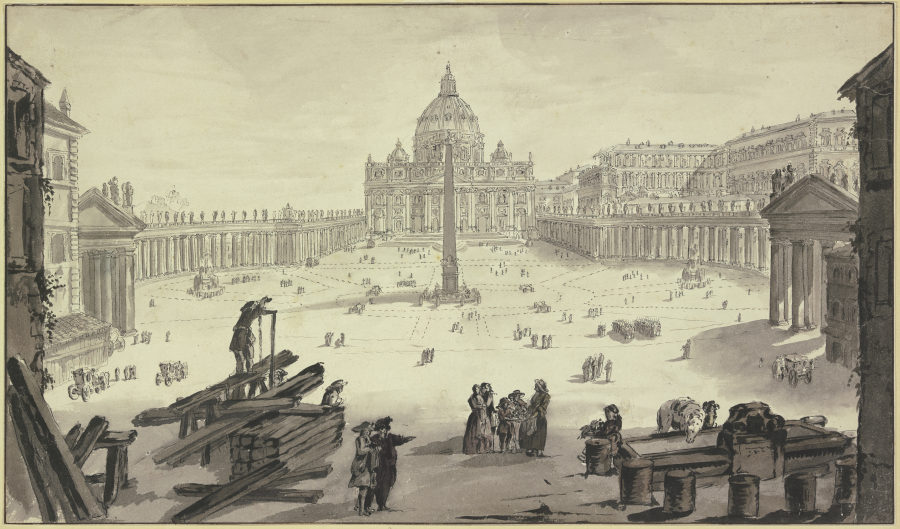 St. Peter mit dem Petersplatz in Rom od Antoine François Peyre