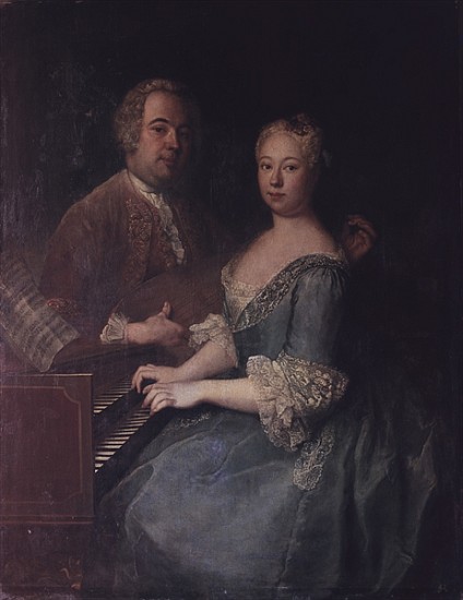 Karl-Heinrich Graun and his wife Anna-Louise, c.1735 od Antoine Pesne
