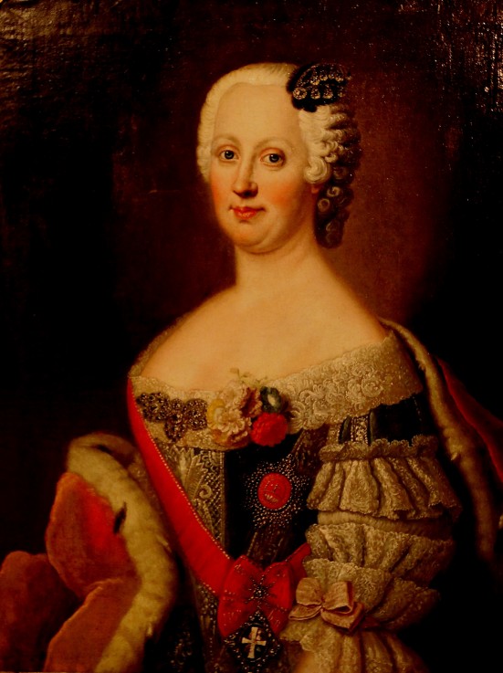 Portrait of Johanna-Elizabeth, Electress of Anhalt-Zerbst (1712-1760), Mother of Catherine II od Antoine Pesne
