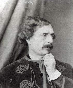 Portrait of Jules Barbey d''Aurevilly (1808-89), 1859 (b/w photo) 