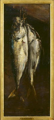 Fish (oil on panel) od Antoine Vollon