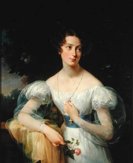 Portrait of Hortense Ballu, future Madame Alphonse Jacob-Desmalter od Antoinette Cecile Hortense Lescot Haudebourt